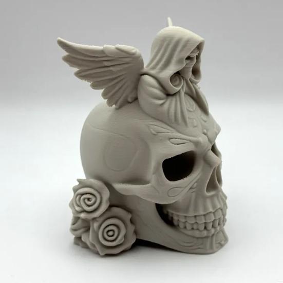 Rose Skull Figurine Demon Angel Wing Skull Statue Sculpture Halloween Holiday Party Home Office Desktop Decoration Ornament