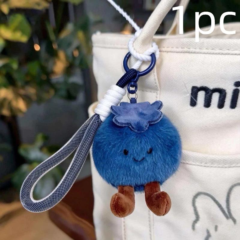 1/2 Pezzi Portachiavi Peluche Soffice Mirtillo Bambola Morbida Giocattolo Ciondolo per Borsa Ciondoli per Telefono Significano 'Bloccare la Sfortuna', Decorazione per la Casa Regalo