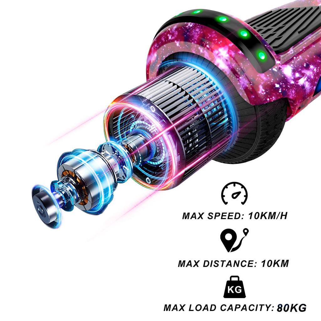 Hoverboard Go Kart Seat, 6.5'' Hoverboard Hoverkart with LED Lights and Bluetooth Speaker, Gyroscooters Go Kart Bundle for Kids and Adult