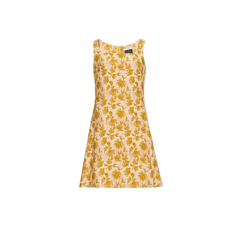 

Blacknini Marigold French Deveaux Bainian Luxury Brand Yellow Print Vest/Sling Dress Vest Dress (brand: DEVEAUX) M