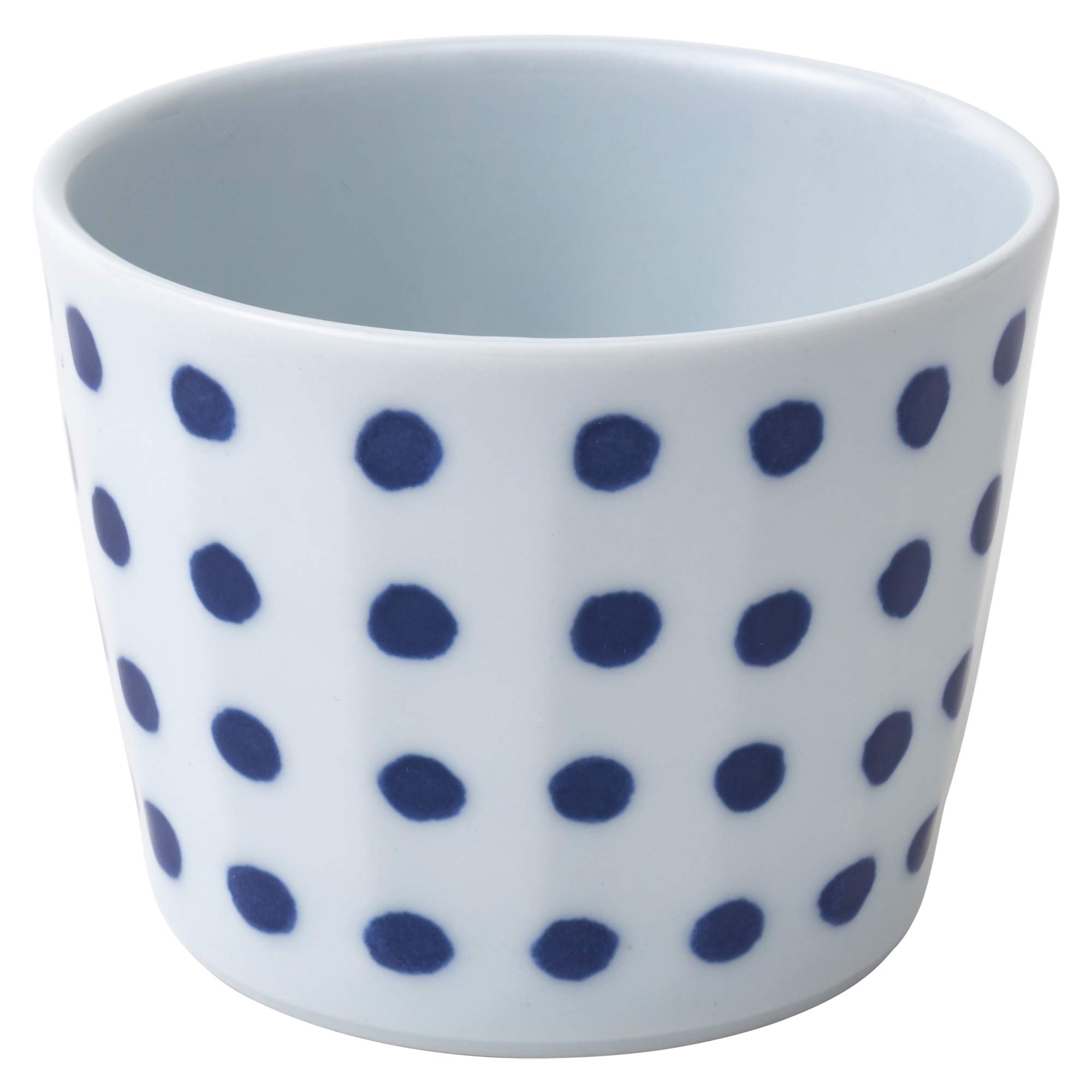 

Hasami ware Indigo Japan beveled lightweight cup bean squeezer pattern 42858