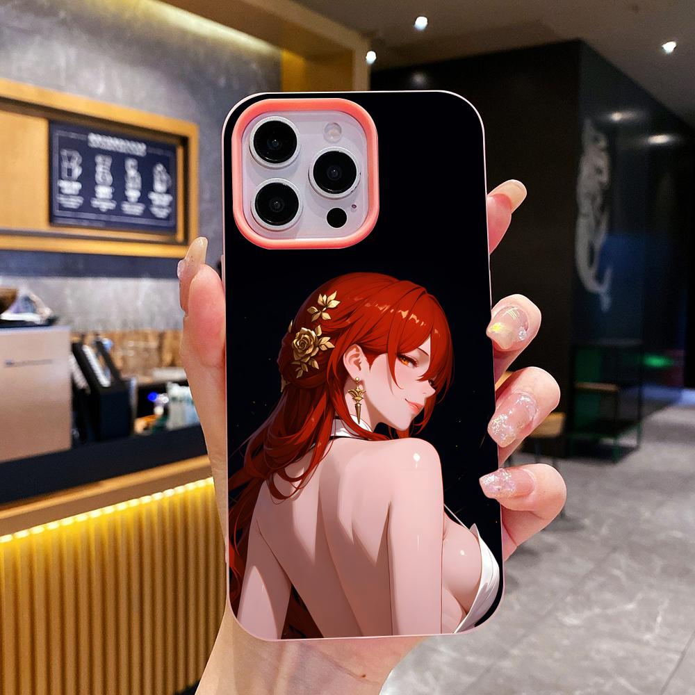 HSR Himeko Gelee Doppelschicht Rosa Handyhülle für iPhone 17 16 15 14 13 12 11 Air Pro Max Plus Schutz
