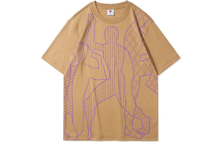 Li Ning T Shirts Men s Deer Brown Crew Neck Moderate Straight Fit AHSR357-5 S
