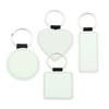 Leather Keychains Blank Heart Round Sublimation Key Holder DIY Printing Tags Luggage Label Bag Pendant Travel Accessories