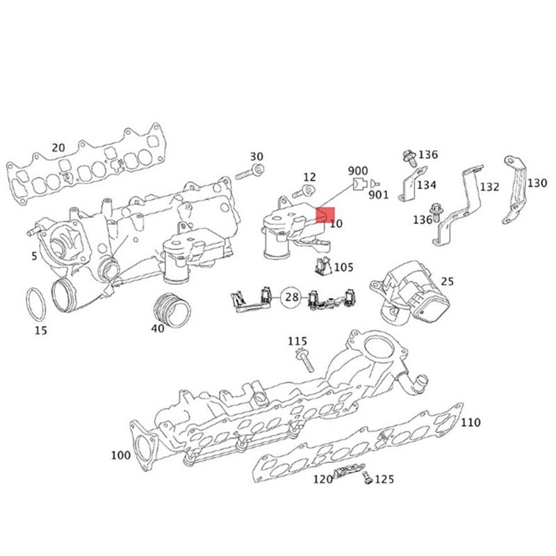 AEA6-Car Intake Manifold Control Valve Diesel Intake Manifold Actuator Motor For Mercedes-Benz E350 GL320 V6 3.0L 6421500594 Silver  Black