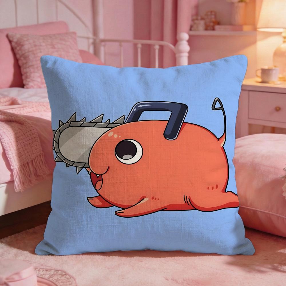 cChainsaw Manss anime Cushion Cover Premium Comfort Reversible Pillow Cove Two in One Design for Any Room  Car Interior