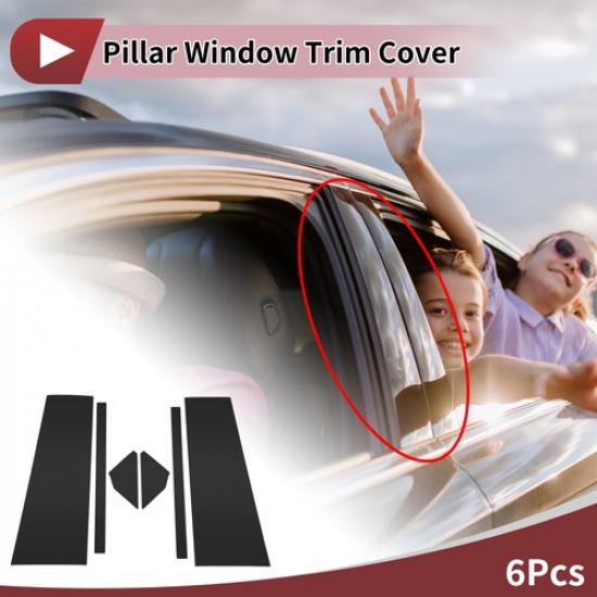 6 Pcs Car Door Pillar Window Trim for Ford Bronco - Black