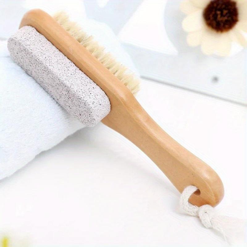 Two-sided Natural Bristles Floating Stone Foot Grinder Feet Care Massage Brush Exfoliating Dead Skin Remover Pedicure Tools