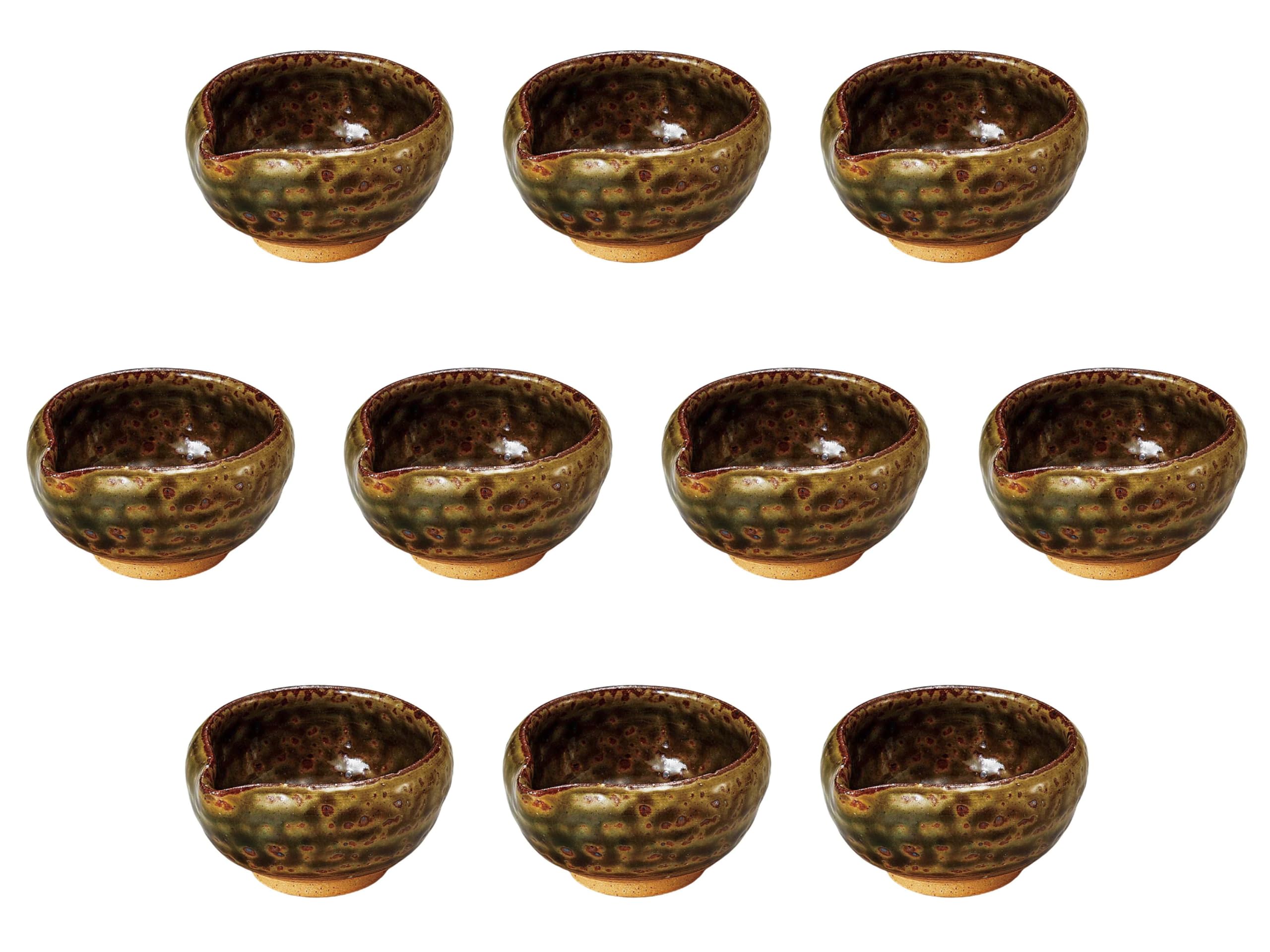 

Set of 10 Oribe Katakuchi Delicacies [7.5 x 7 x 4 cm] | Delicacies, Ceramic (Earthenware) Setomonohonpo