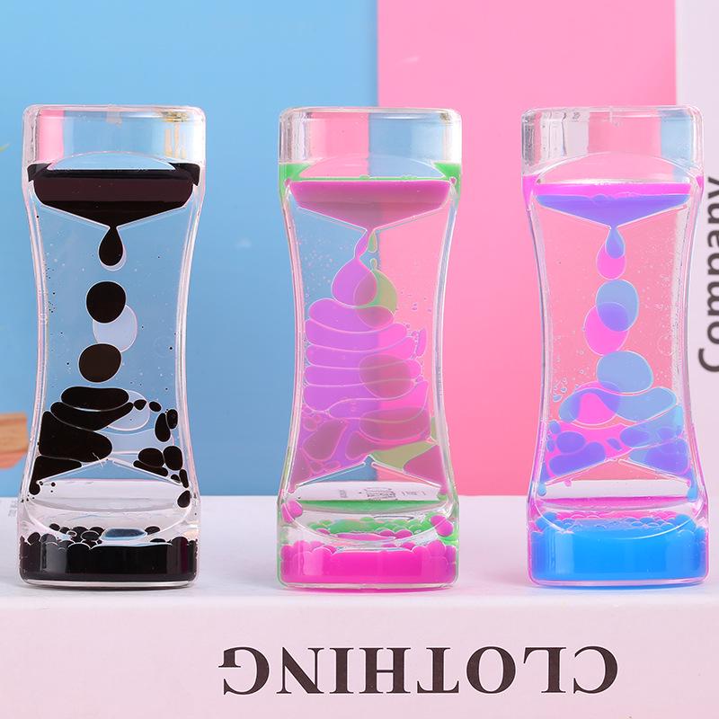 Cream-Colored Acrylic Hourglass with Oil Drop Design - Ideal Children's Gift and Stylish Ornament