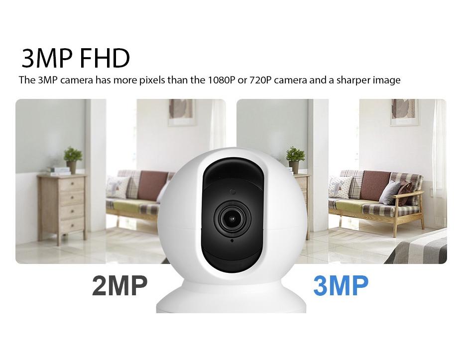 Tuya Smart 1080p Wireless 3MP Camera with Auto Tracking & Two-Way Audio