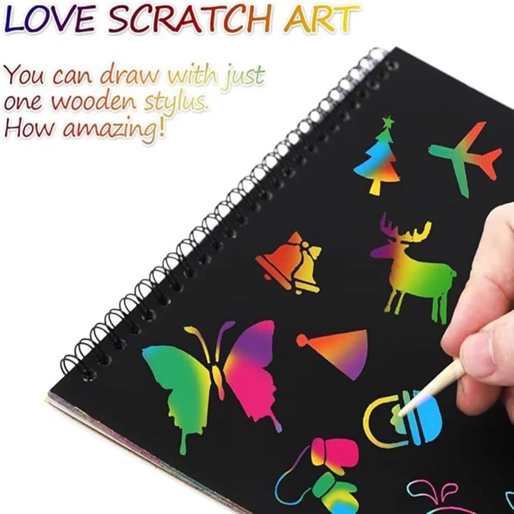DIY Coloring Books Rainbow Scratch Book Cartoon Drawing Board  for Kids