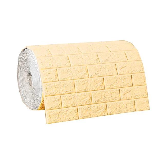 70cm*10m 3D Self-adhesive Foam Tile Wall Stickers for Indoor Wall Decor Living Room Kitchen and Bedroom Bathroom Home Decoration