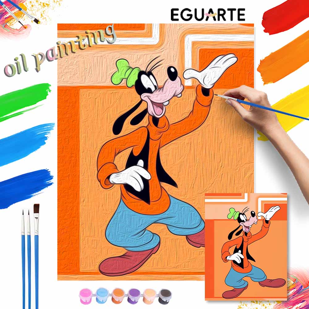Disney oil painting kit painting art Goofy bedroom wall decoration handmade diy gift