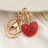 Luxury Rhinestone Hollow Crown Pendant Keychains for Women with Car Holder Fashionable Accessory Bag Charm