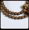 Indian Sandalwood Multi-Circle Bracelet with Horse Racing Ring - Retro Chinese Style Buddhist Prayer Beads.