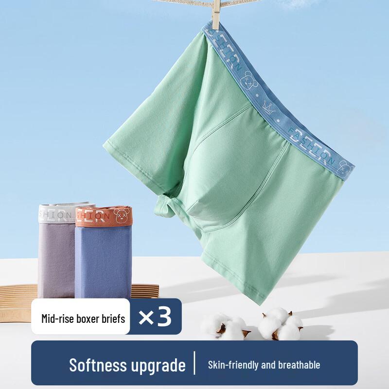 Men's Cotton Boxer Briefs 3-Pack