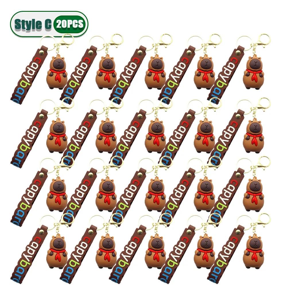 1-20 STÜCKE Niedlicher Capybara Schlüsselanhänger Mode Taschenanhänger Niedliches Tier Schlüsselanhänger Zubehör für Mädchen Kinder Rucksack Dekoration Geschenkidee