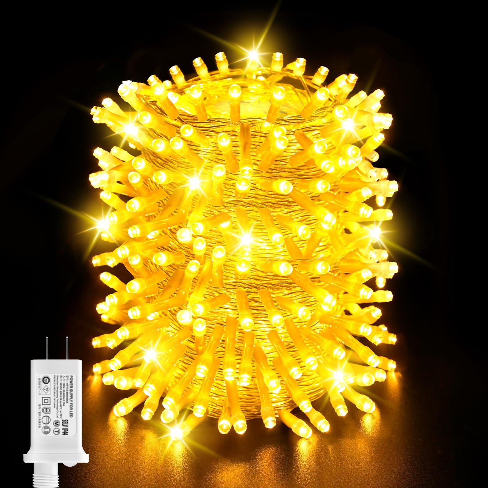 

Dalugo LED String Lights, Straight, Christmas Lights, Outdoor, Waterproof, Christmas Tree Lights, 30M, 500 LEDs, Multiple Strings, 8 Lighting Modes,