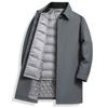 Herren Herbst und Winter warme weiße Entendaunen lange Daunenjacke herausnehmbare Innenweste Daunenmantel Papas Kleidung