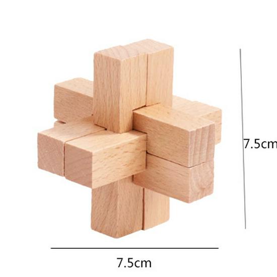 Wooden Kongming Luban Lock Puzzle for Adults & Kids