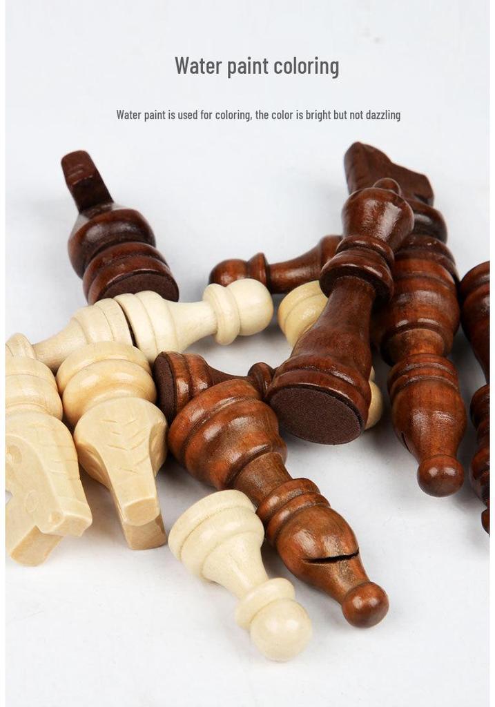 Children's Wooden Chess Board Game - Educational and Early Learning Toy for All Ages