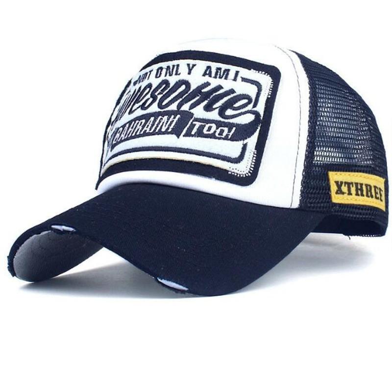 Spring And Summer New Mesh Embroidery Letter Awesome Baseball Cap Women's Baseball Cap Mesh Hat Men's Outdoor Sunscreen Cap