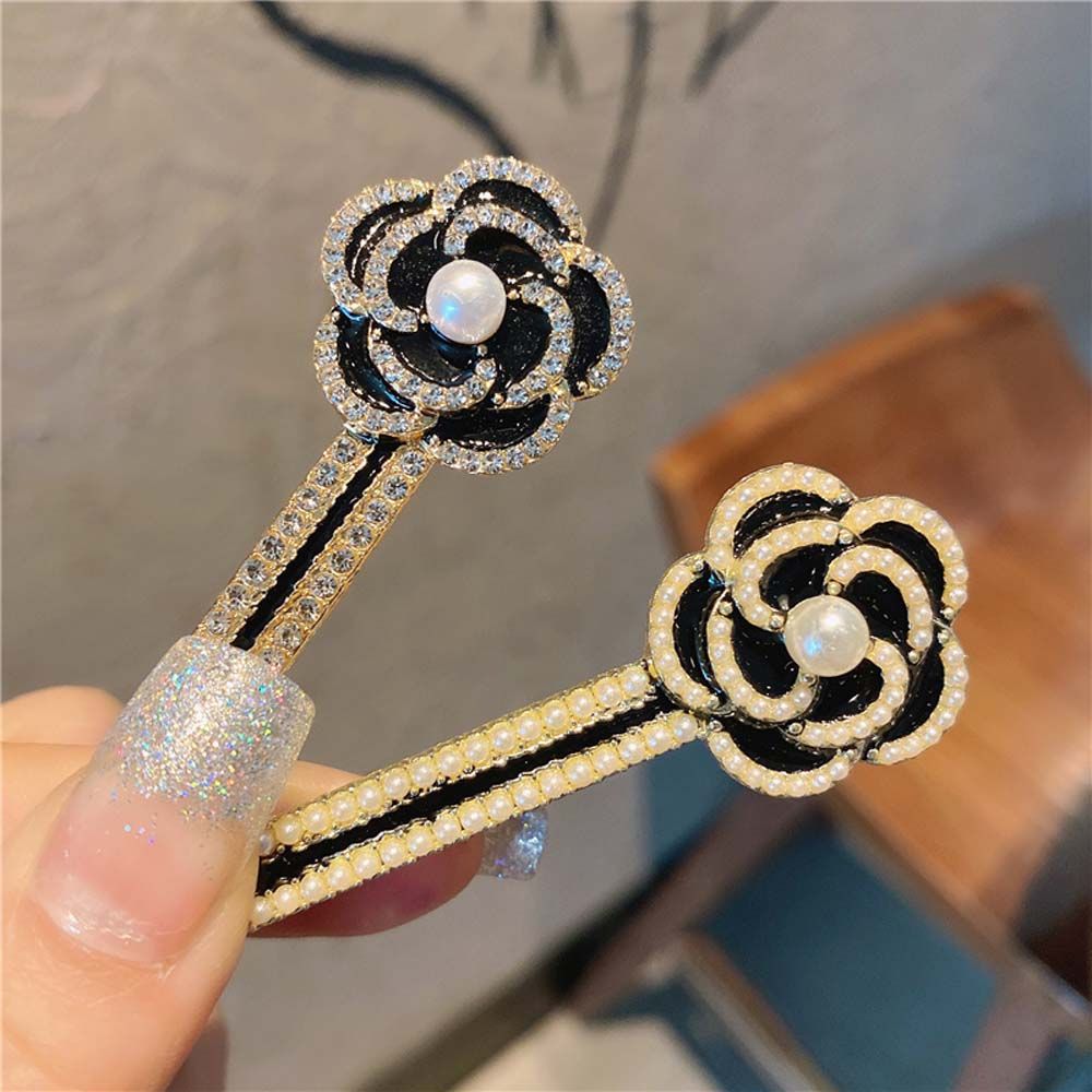 

Flower Drop Oil Headwear Pearl Women Hair Pin Fix Fringe Barrette Korean Style Camellia Hair Clips