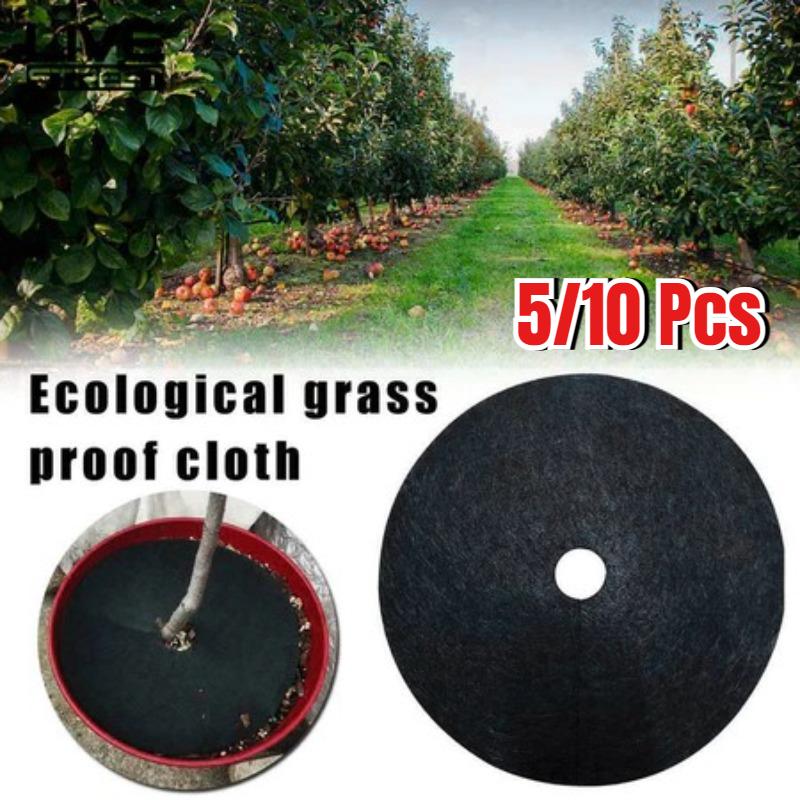 5/10 stücke Nicht Gewebter Baummulchring Unkrautbarriere Schutzmatte Pflanzenabdeckung Anti-Unkrautbekämpfungsabdeckung Gartenstoff