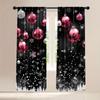 2 st Set Jul Snögubbe Gardiner Stångficka Design Digitaltryck Polyester Draperier för Vardagsrum Kök Sovrum Fönster