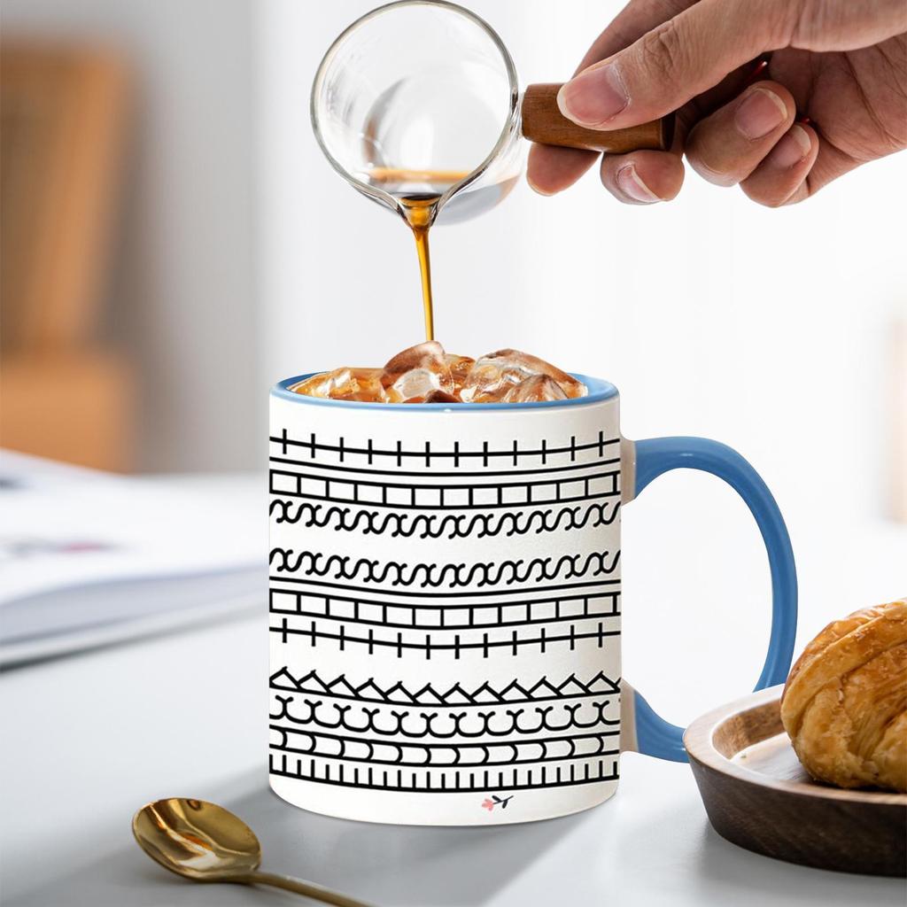 Desktop Ornament Ceramic Cup Microwave-Safe Coffee Mug Drinking Cup For School Study Living Room Daily Use Birthday Kitchen Home