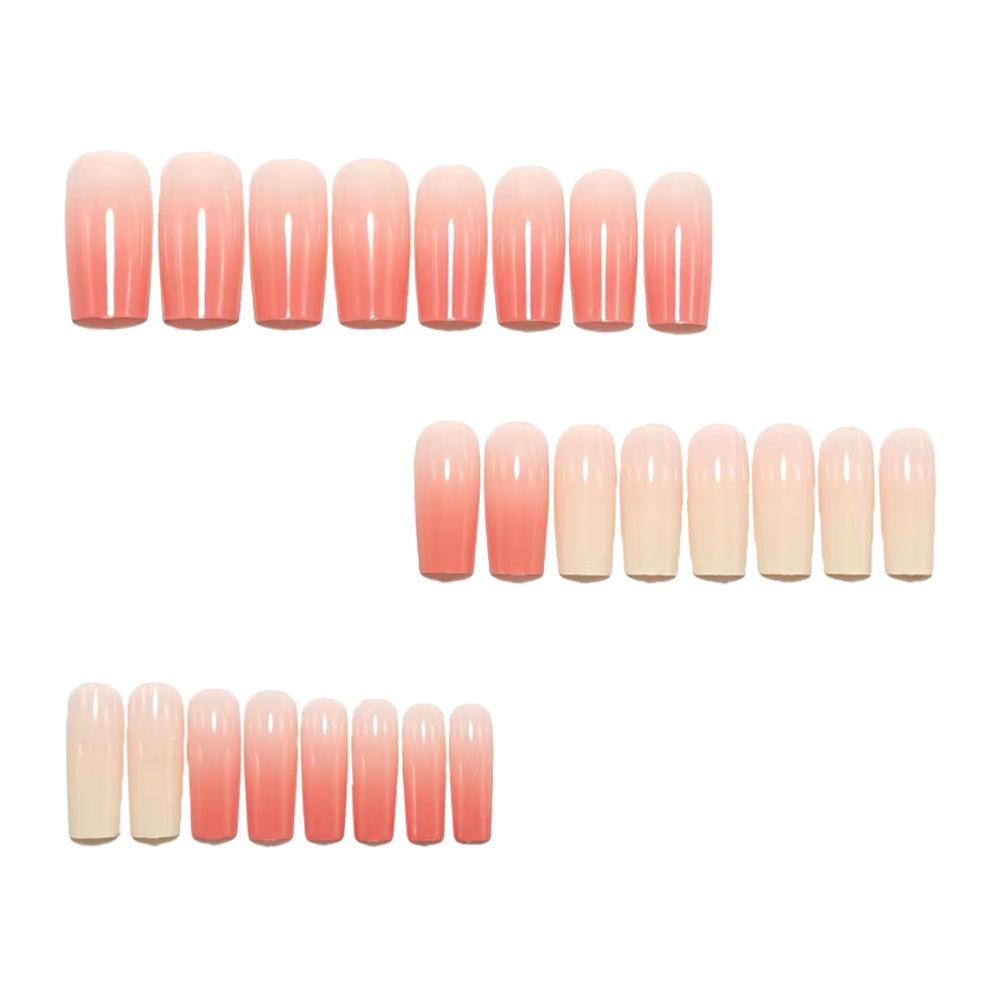 Medium-Length Gradient Bean Paste Color Detachable Nail Art Stickers