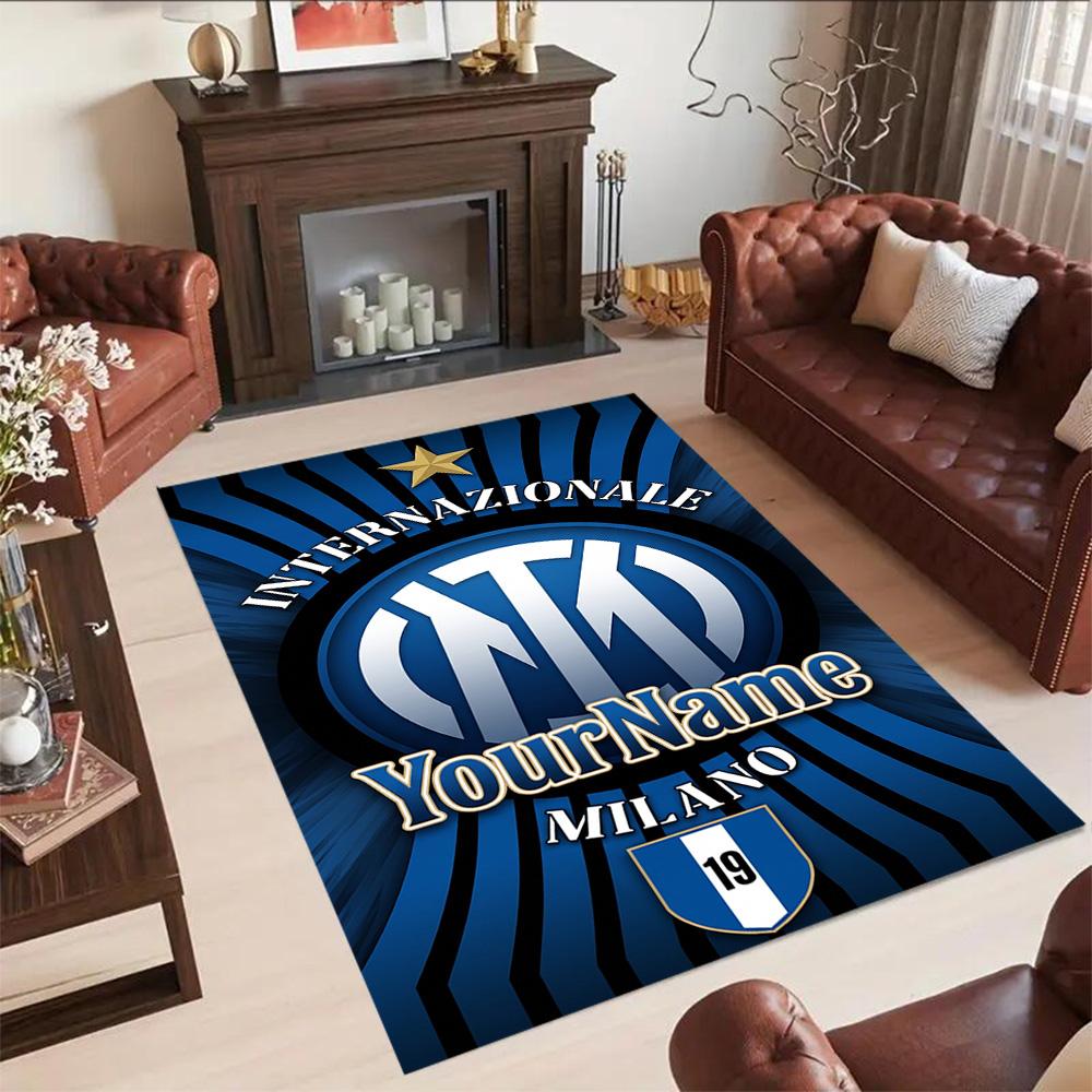 Inter Milan Customized Name Area Rug Perfect for Living Rooms Decorate room Playrooms Balcony Anti-slip Rug Anime Office Decor Spiritual Gift