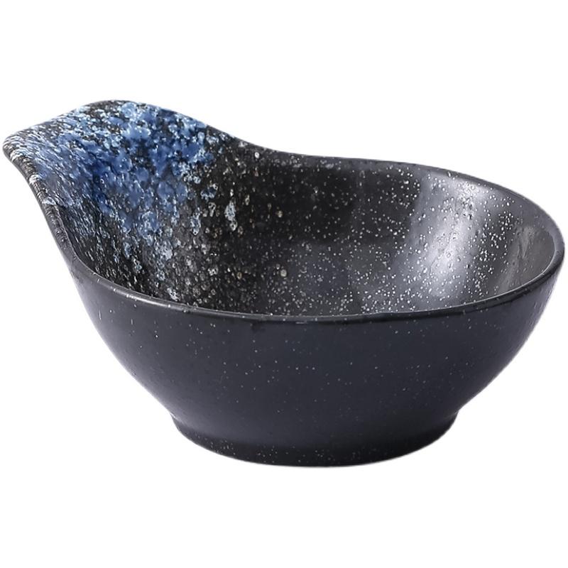 Japanese Ceramic Seasoning Dish Creative Snack Dish Vintage Dip Dish Vinegar Dish Soy Sauce Dish Bowl with Handle Tableware