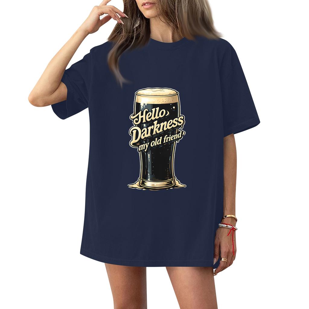 ( Darknss My Old Freend) Women's Fashion Casual Short-Sleeve Neck St. Patrick's Day Printed Shirt/T-Shirt Top