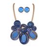 New Fashion Jewelry Set for Women Personality Exaggeration Handmade Aluminum Wire Woven Crystal Bead Necklace and Earrings