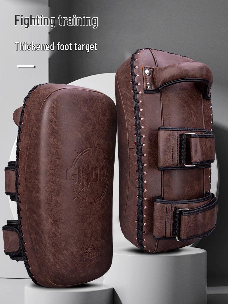 Muay Thai Gebogen Trapkussen - Professioneel Trainingsverdikt Been- & Handkussen voor Boksen & Sanda.