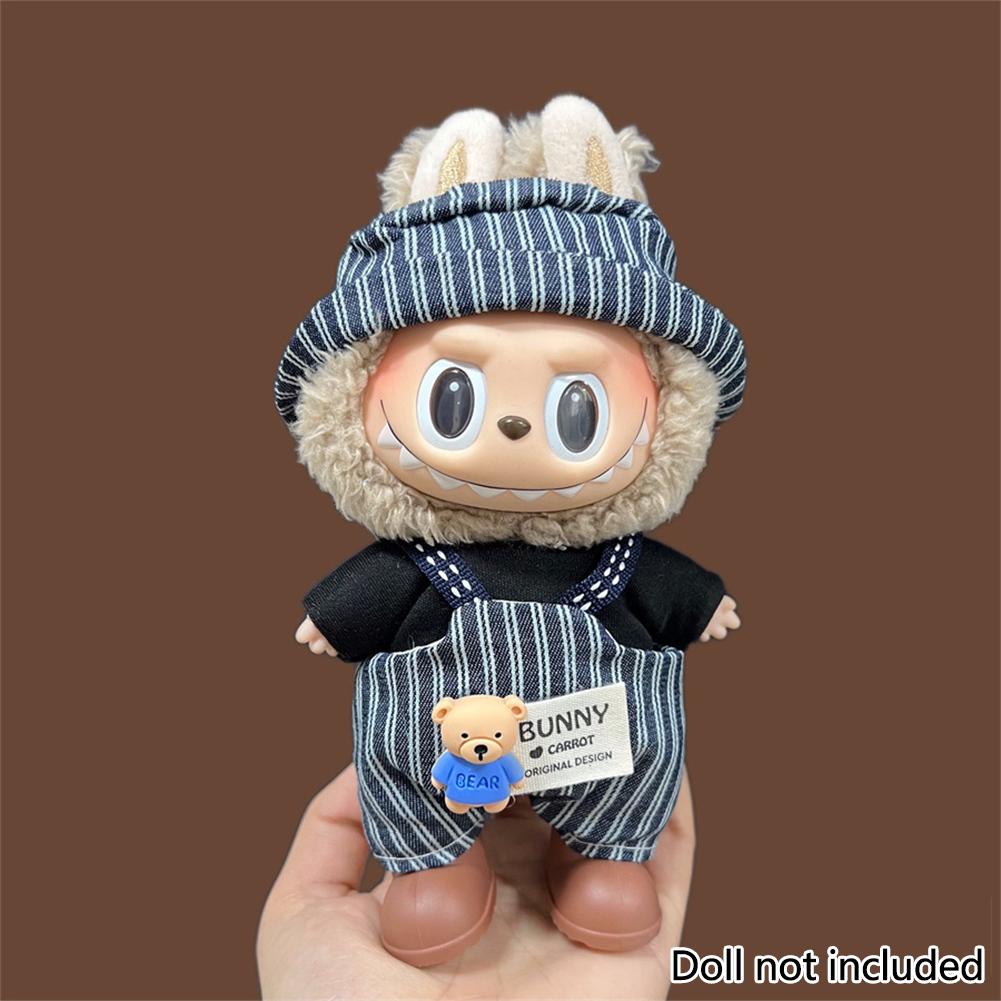 For 17cm Labubu Doll Clothes Fashion Clothes Hoodies Dresses Doll Clothes Color Match Shirts Dolls Accessories Cute Decoration Little Clothes