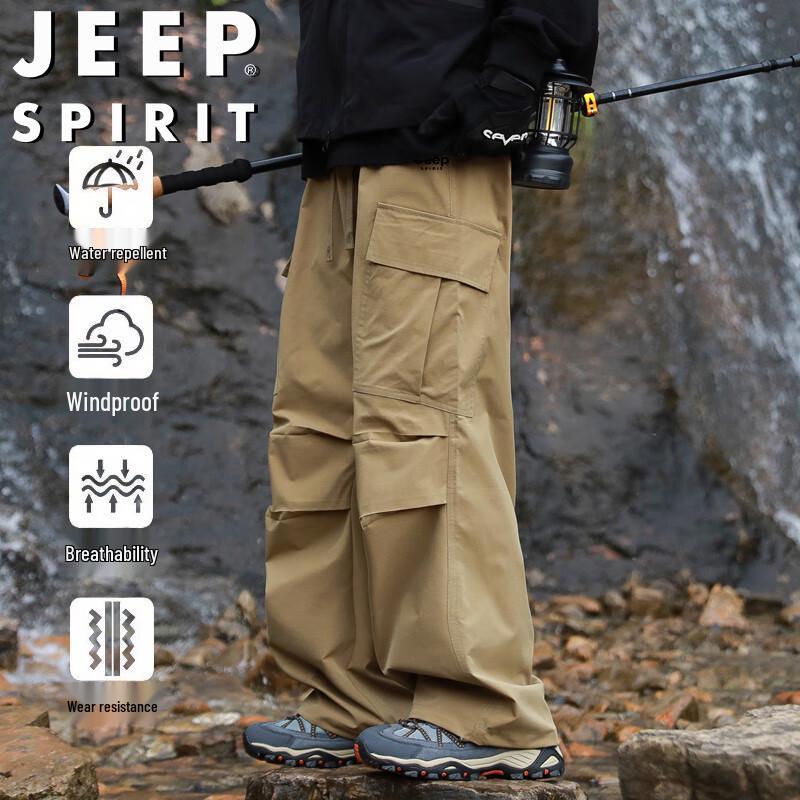 JEEP SPIRIT Men s Spring Autumn Outdoor Straight-Leg Trekking Pants XL