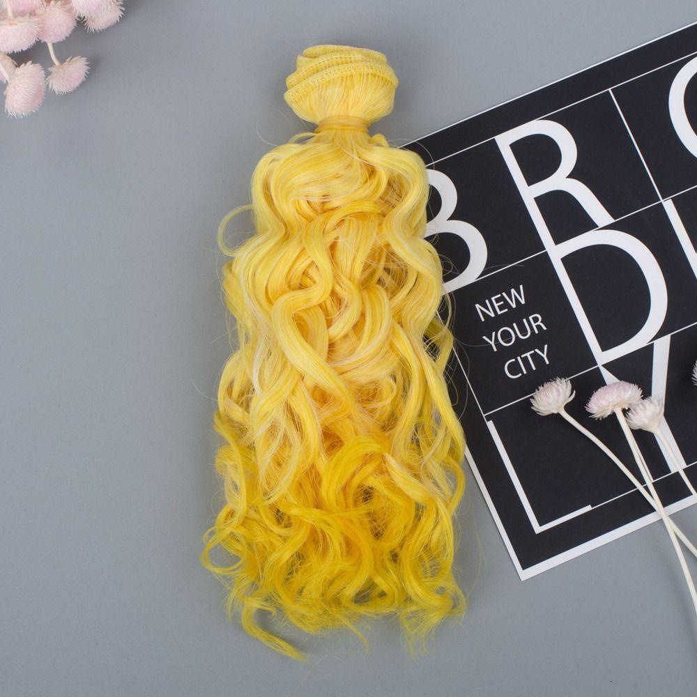 

BJD Doll Wig Tresses 15*100cm 1/3 1/4 1/6 Doll Doll Curly Wigs Doll Hair Doll Hair Wig Doll Periwig yellow