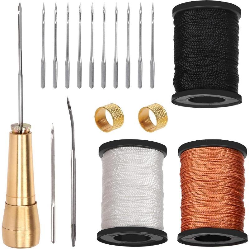 Interchangeable Copper Awl Set Solid Copper Handle Drill Eye Needle Awl Shoe Sole Repair Copper Handle Punch