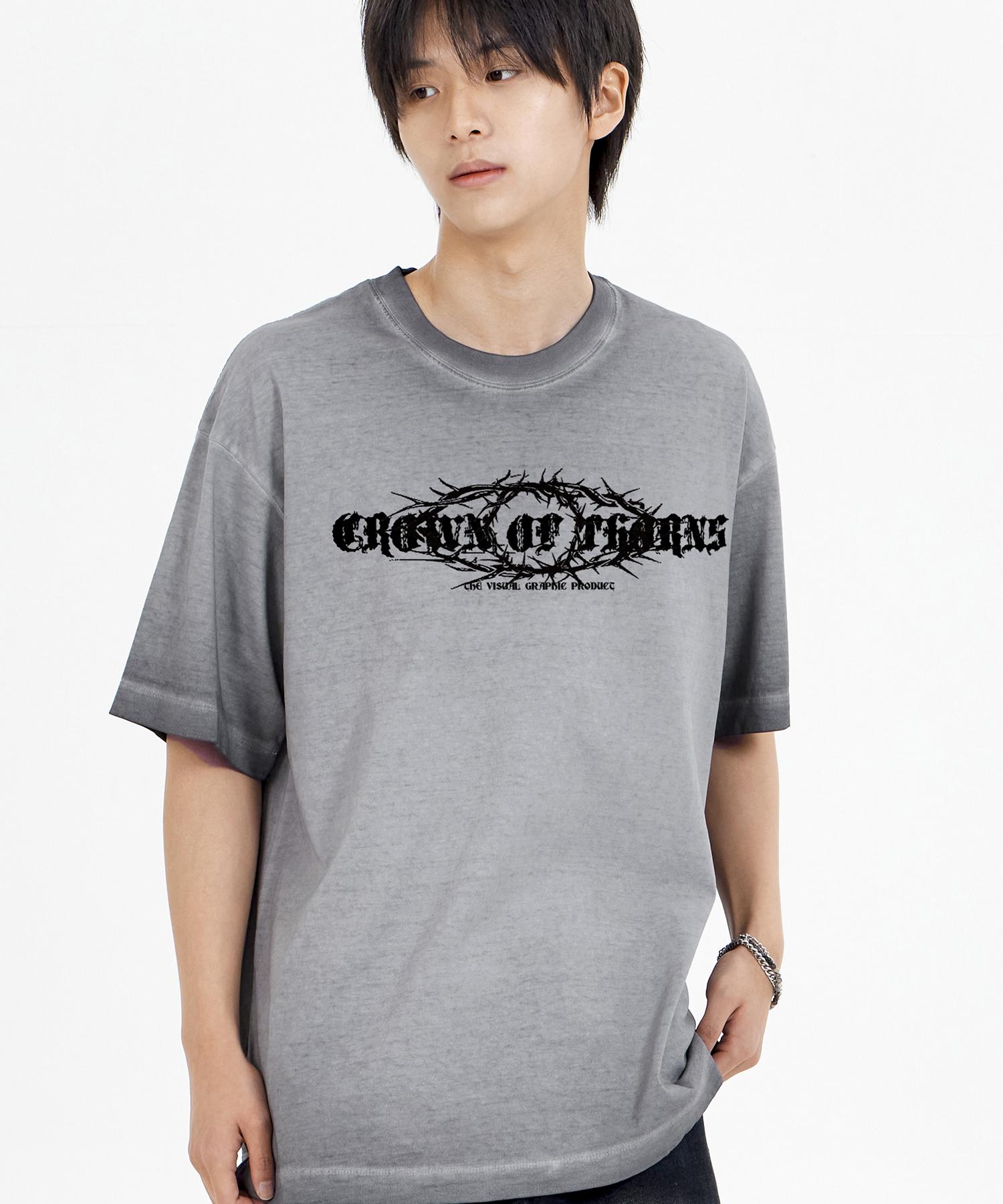 Biel Crown Tron Pigment Short Sleeve Tee Gray M