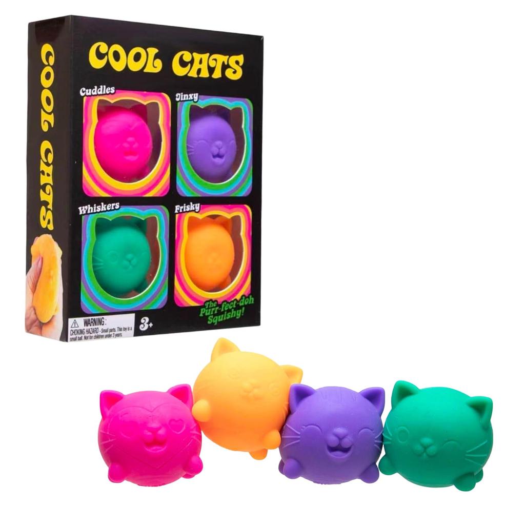 Cool C Squishy, 4 Pack Sugar Ball Designs, Anxiety Relief Squeeze For Sensory Play, Sensory Fidget, Slow Rising Stress Balls