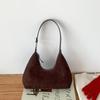 Retro suede bag versatile autumn and winter new niche armpit bag high-end fashion women's shoulder bag women