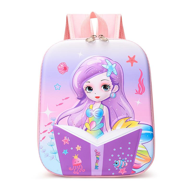 Cute Unicorn Astronaut Mermaid Cartoon Printed Children Hard Backpack Shell