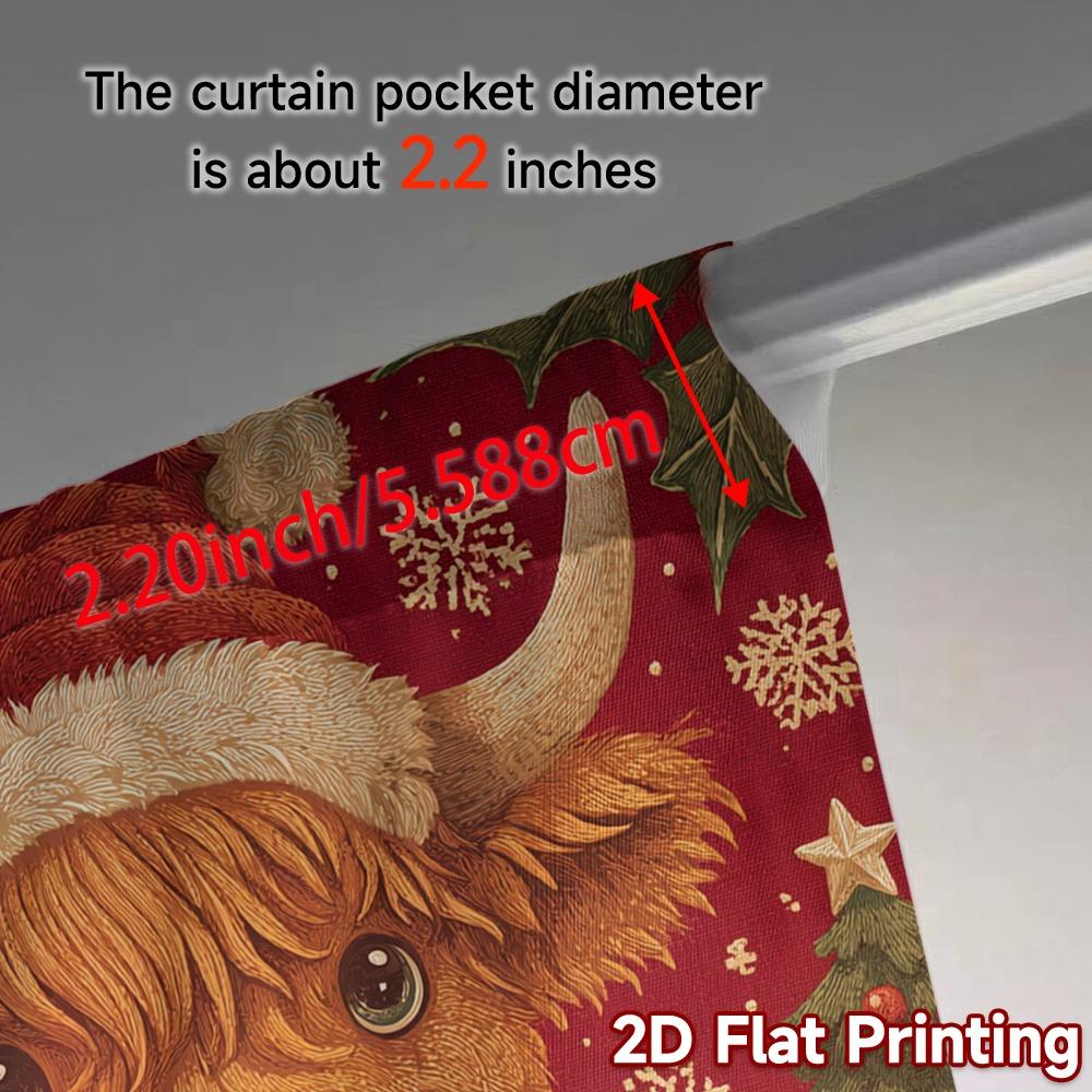 2D Flat Printing  JIT 2pcs   Curtains (Without Rod) Festive Calf Modern Curtain Fabric Fabric Curtains Outdoor Decorations