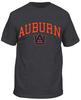 Auburn Tigers Men's Charcoal Grey College Arch Short Sleeve T Shirt