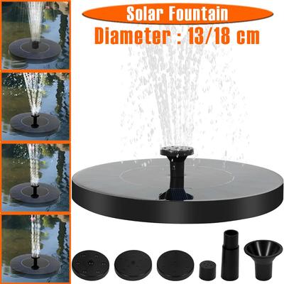 Durchmesser 13/18cm Solarbrunnen ABS Schwimmende Brunnenpumpe mit 4 Fontänenstilen Solarteichpumpe für Gartendekoration