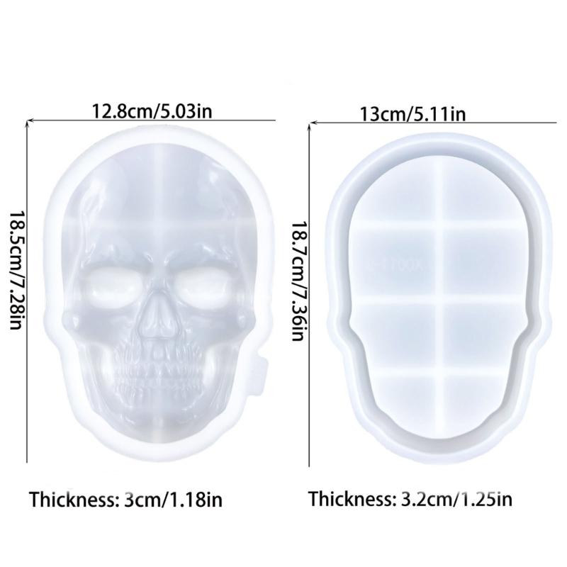 Skull Head Shaped Storage Box Silicone Mold Epoxy Resin Jewelry Container Mould Multipurpose Storage Case Molding Tool