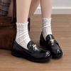 Platform College Style One-pedal Lazy Loafers Women's 2026 Spring British Jk Small Leather Shoes Versatile Single Shoes